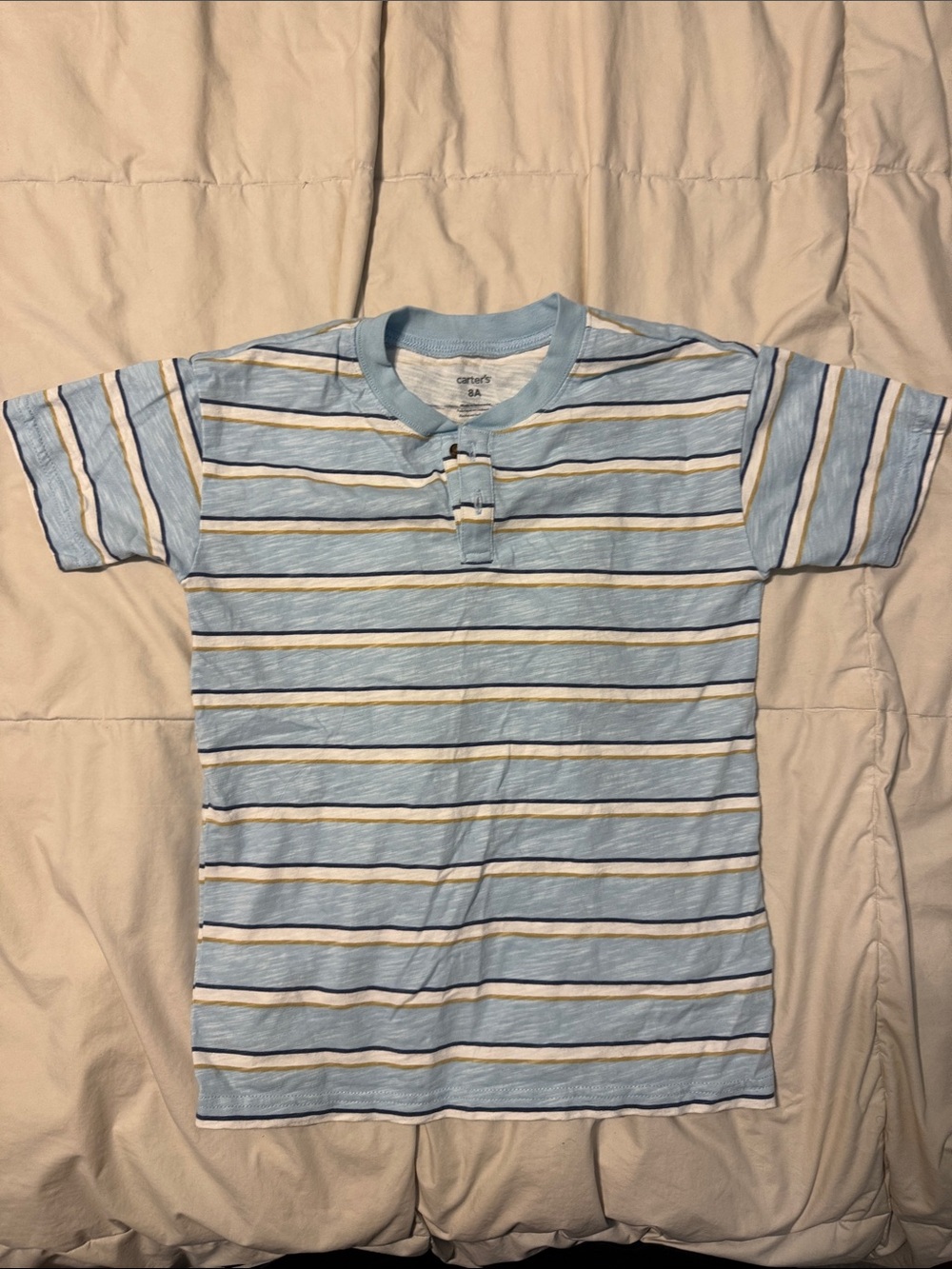 Carter's Light Blue Striped Short Sleeve Tee